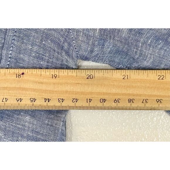 CP Shades Regina 100% Linen Collarless Pleated Bodice Tunic Top Women's Small - Picture 12 of 12